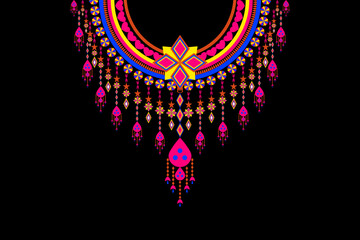 Necklace Ethnic Embroidery Geometric Oriental Traditional Pattern