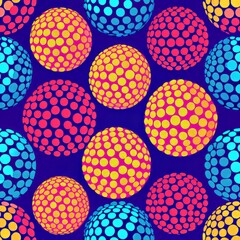 seamless pattern of dotted circles with gradient colors for a dimensional appearance, Generative AI