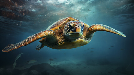 Fototapeta premium turtle swimming in the sea