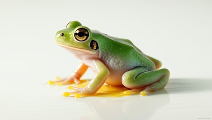 Obraz premium Real photo of new born frog on plain white background