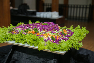 vegetable salad with salad leaf