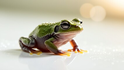 Obraz premium Real photo of new born toad on plain white background