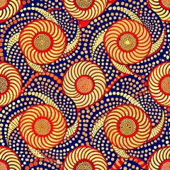 seamless pattern of dotted circles forming a wave-like pattern across the fabric, Generative AI