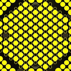 eamless pattern of dotted circles forming a honeycomb or hexagonal grid, Generative AI