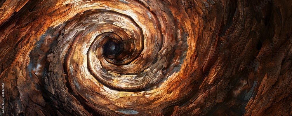 Wall mural infinite fractal wood background generative ai
