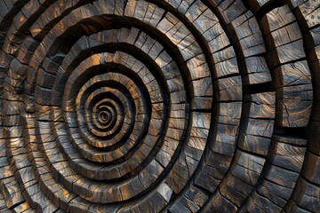 Fototapeta premium Infinite fractal wood background Generative Ai