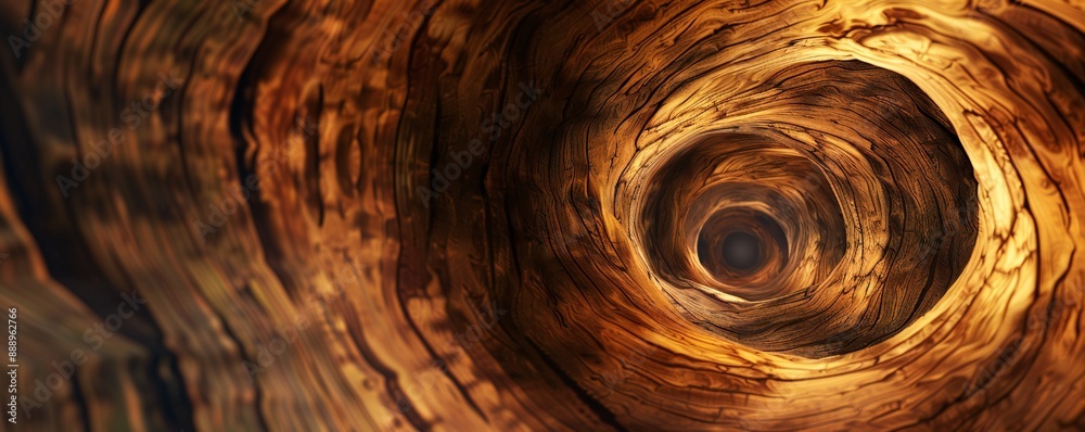 Wall mural infinite fractal wood background generative ai