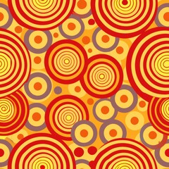 Fototapeta premium seamless pattern of concentric circles of varying sizes and dotted densities, Generative AI
