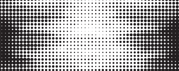 Abstract geometric dots pattern. Random Dots background. Black white comic dots texture. Pop Art circle pattern. Vector template for presentation, banner, flyer, report, business cards, stickers