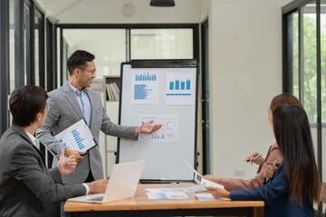 Asia business meeting   consultations of business people in the company's meeting room. 