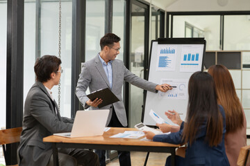 Asia business meeting   consultations of business people in the company's meeting room. 