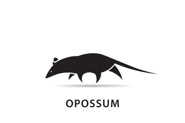 Minimalist opossum logo design, opossum silhouette logo vector, opossum icon design.