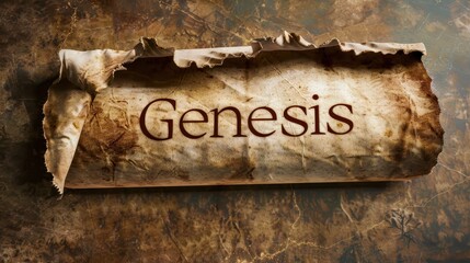 Antique Manuscript of Genesis: Timeless Spiritual Text for Theological Study and Religious Education