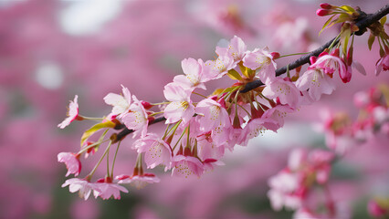 Close-up photo of cherry blossom bouquet