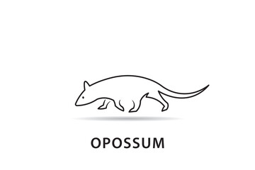 Minimalist opossum logo design, opossum silhouette logo vector, opossum icon design.