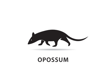 Minimalist opossum logo design, opossum silhouette logo vector, opossum icon design.