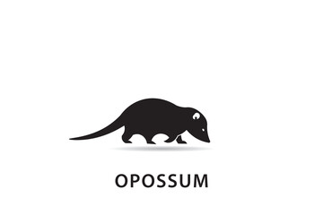 Minimalist opossum logo design, opossum silhouette logo vector, opossum icon design.