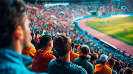 Cheering fans in an sports stadion