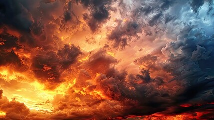 Fototapeta premium The evening sunset Majestic Storm Clouds Tragic gloomy sky