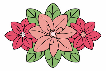 Victorian Flowers Vector Art illustration
