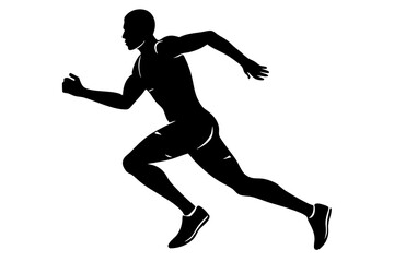 A man running silhouette vector illustration