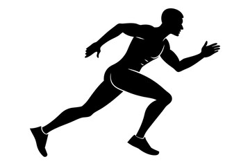 A man running silhouette vector illustration