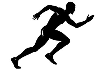 A man running silhouette vector illustration