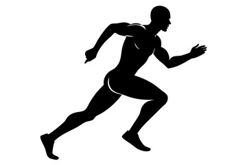 A man running silhouette vector illustration