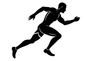 A man running silhouette vector illustration