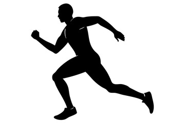 A man running silhouette vector illustration