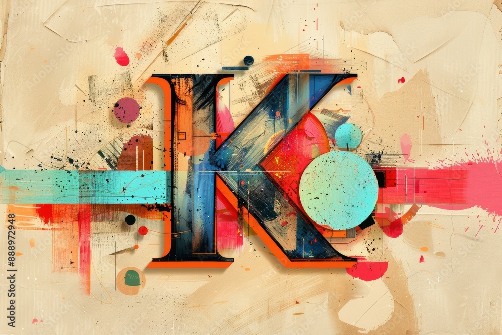 Fototapete an abstract illustration of the letter k featuring artistic interpretations and creative composition