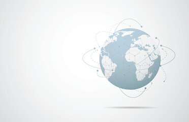 Global network connection. World map point and line composition concept of global business. Vector Illustration