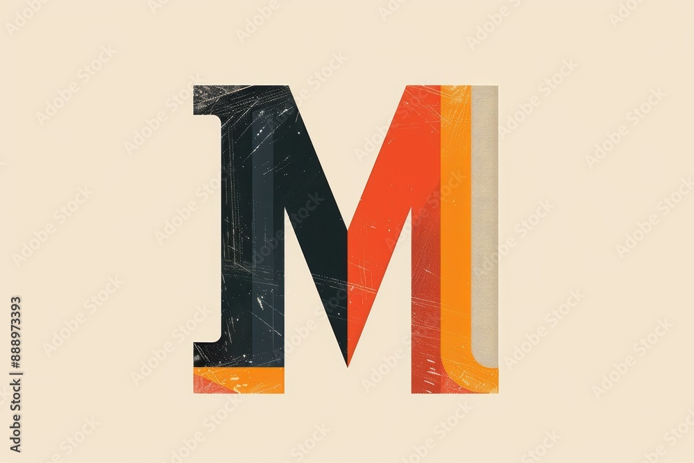 Fototapete a minimalist illustration of the letter m characterized by clean lines and simple shapes perfect for