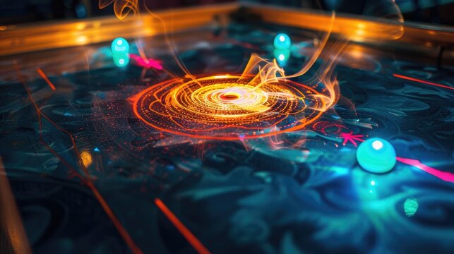light painting on carrom game