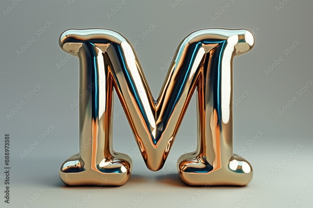Fototapete a 3d-rendered illustration of the letter m with realistic lighting and shading adding depth and dime