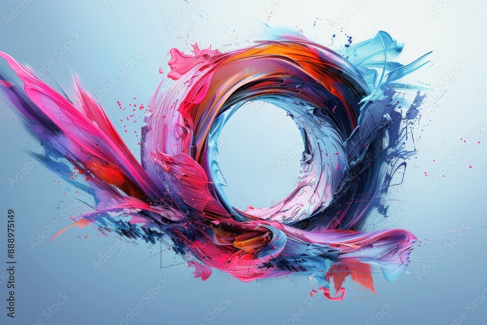 Fototapete an artistic illustration showcasing the letter q integrated into a dynamic and abstract composition.