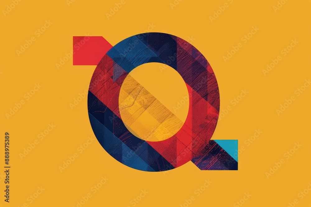 Fototapete a minimalist illustration of the letter q with a focus on its shape and form. ideal for projects tha