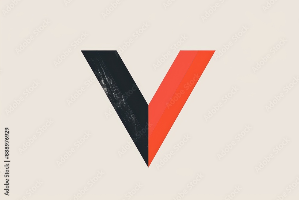 Fototapete a minimalist illustration of the letter v featuring clean lines and a simple elegant design. this ve