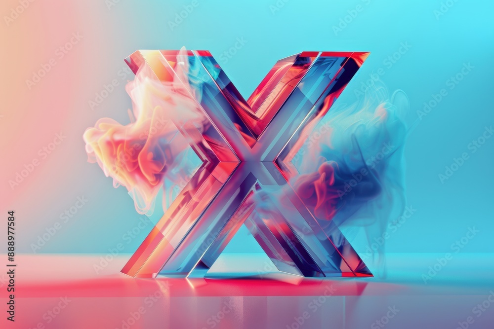 Fototapete a stylish and modern illustration of the letter x featuring sleek lines and a contemporary design id