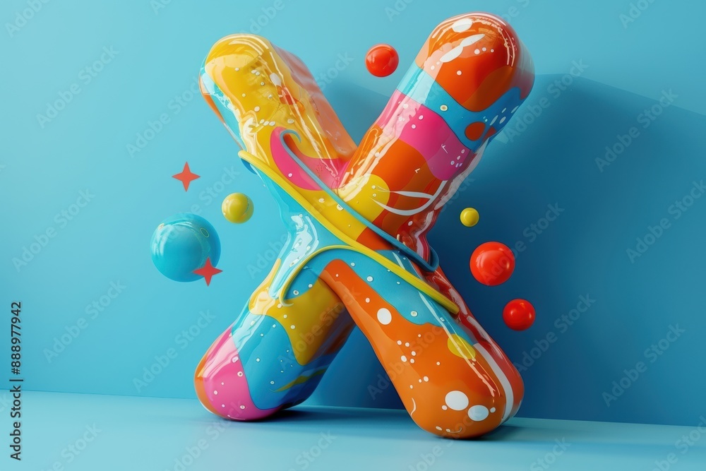 Fototapete a fun and quirky illustration of the letter x with a cartoonish style and cheerful colors great for 