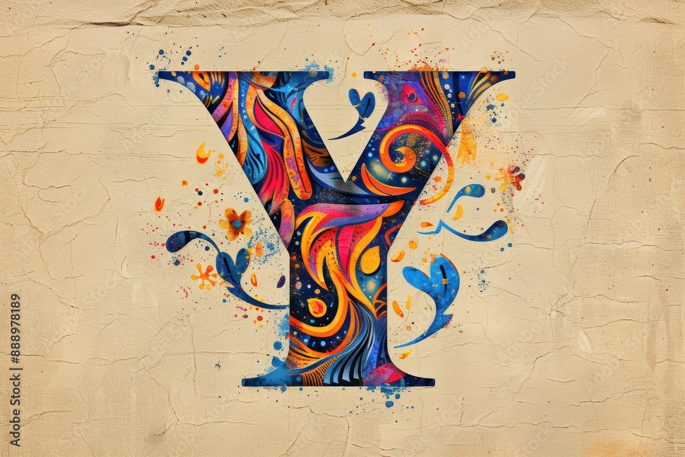 Fototapete a creative illustration of the letter y designed with intricate patterns and textures adding a uniqu