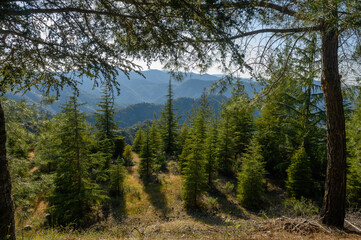 Scenic view of mountains against sky,Mylikouri,Cyprus