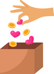 Hand Charity With Donation Box Illustration