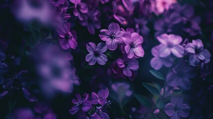 purple tiny flowers in a garden