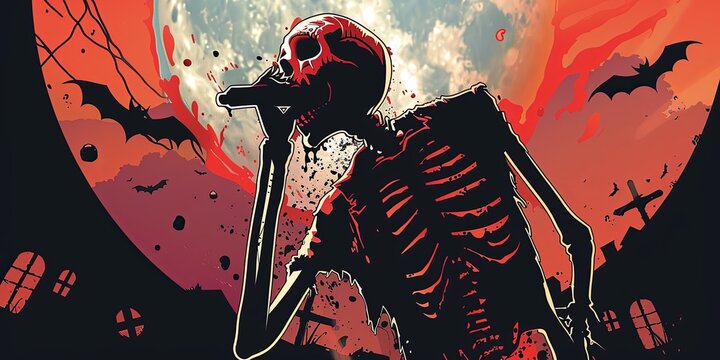 Create a poster for a Halloween-themed karaoke event