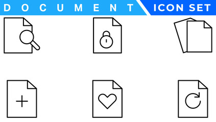 Document line icon set. Documents symbol collection. Different documents icons vector illustration