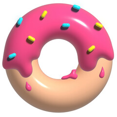 Doughnuts 3D Colorful Sweet Chocolate rendering