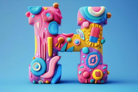 A playful and dynamic illustration of the letter H featuring animated elements and bright hues perfect for children's books and educational resources.