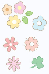 Pastel Floral Pattern. Warm and charming pattern featuring pastel-colored flowers. Seamless design brings sweetness and cuteness, perfect for backgrounds, fabrics, or carpets. Vector flower.
