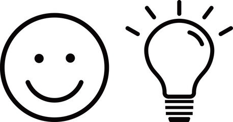 スマイル　電球　アイコン